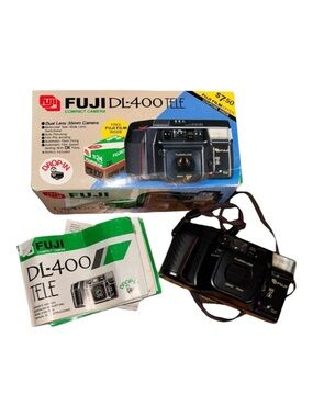Fuji DL-400 Tele Compact Point & Shoot Dual Lens Auto Focus Camera - Untested